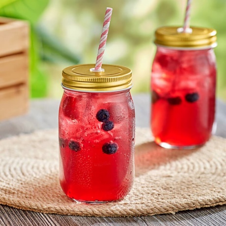 Drinking Jar with Straw