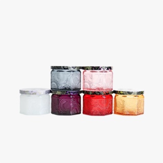 Embossed Glass Candle Containers