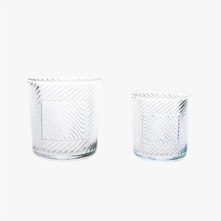 Embossed Glass Candle Cup
