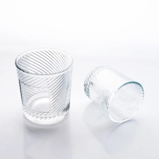 Embossed Glass Candle Cup