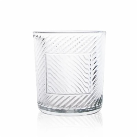 Embossed Glass Candle Cup