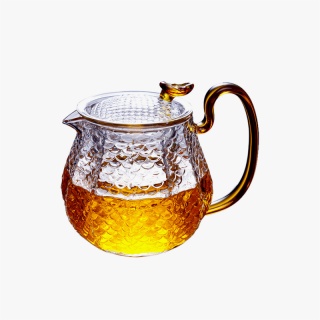 Fish Scale Pattern Glass Teapot