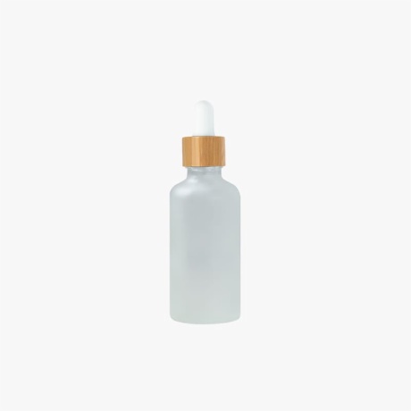 Frosted bamboo dropper bottle
