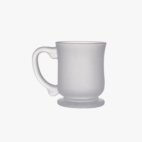 Frosted beer mug with handle