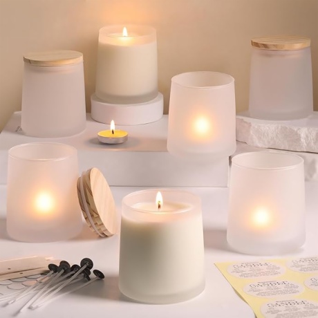 Frosted Borosilicate Glass Candle Jars