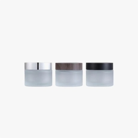 frosted glass cosmetic jars