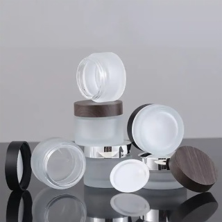 frosted glass cosmetic jars