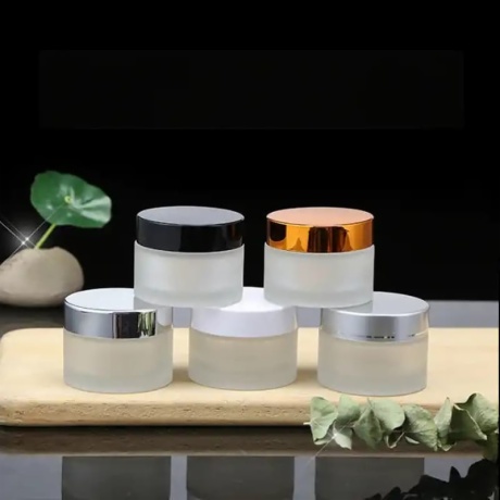 frosted glass cosmetic jars