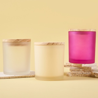 Frosted Glass Candle Container