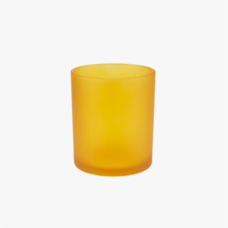 frosted yellow candle jar