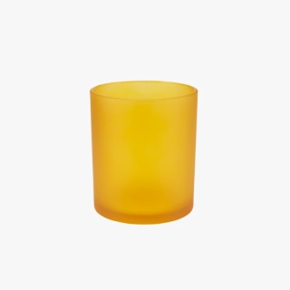 Frosted Yellow Candle Jar