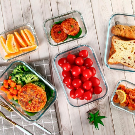 Glass Airtight Meal Prep Containers Set