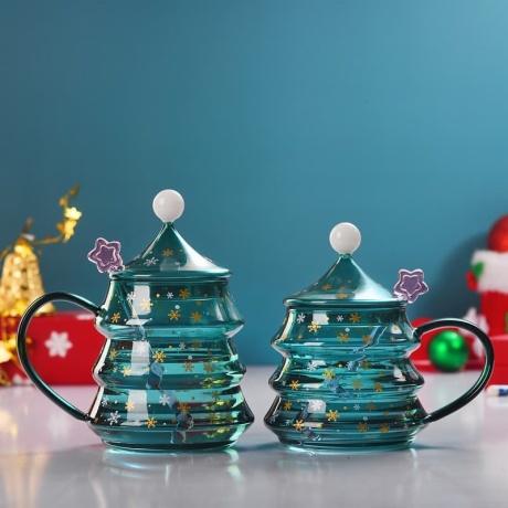 Glass Christmas Tree Mug