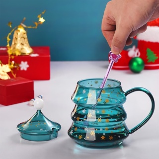 Glass Christmas Tree Mug