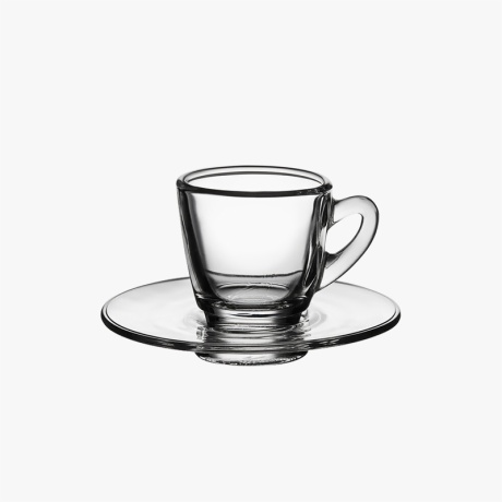 Glass Coffee Cup and Saucer