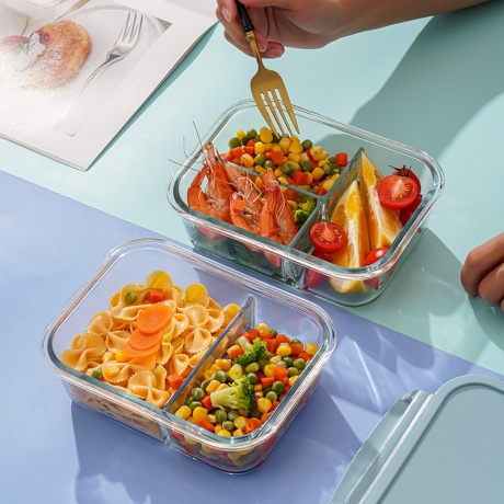 Glass Compartment Lunch Containers