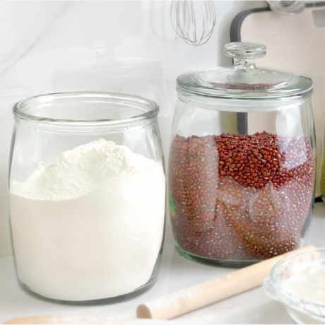 glass flour container