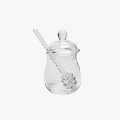 Glass Honey Jar With Dipper