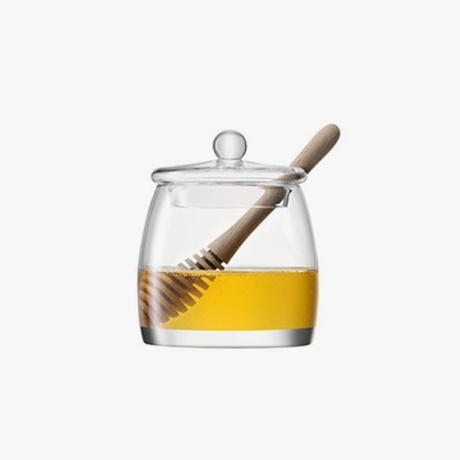 Glass Honey Pot With Dipper