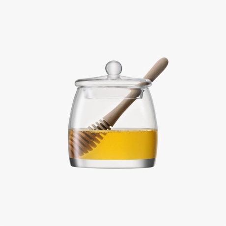 Glass Honey Pot With Dipper