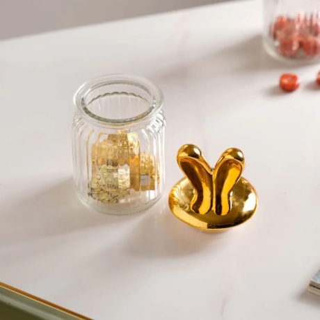 Glass Jar with Bunny Lid