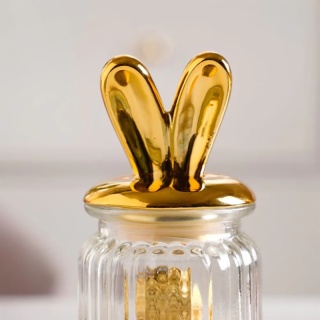 Glass Jar with Bunny Lid