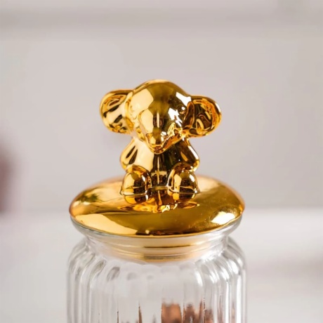 Glass Jar with Elephant Lid