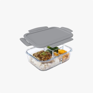 Glass Meal Prep Containers 3 Compartment
