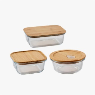 Glass Meal Prep Containers with Bamboo Lids