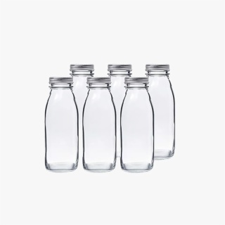 Glass Milk Bottles with Lids