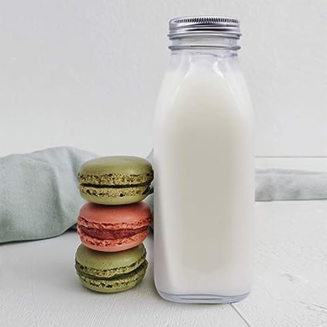 Glass Milk Bottles with Lids