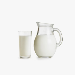 Glass Milk Jug with Wide Mouth and Handle