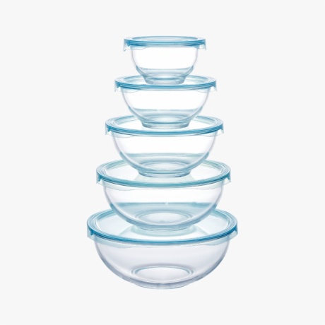 glass mixing bowls with lid
