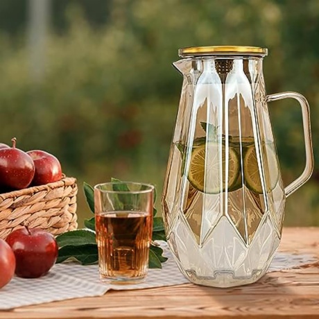 Glass Pitcher with Lid