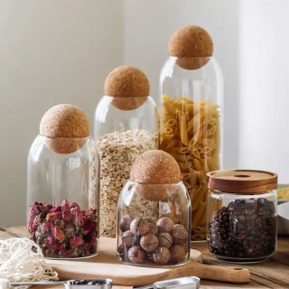 Glass Storage Containers with Cork Lids