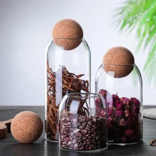 Glass Storage Containers with Cork Lids