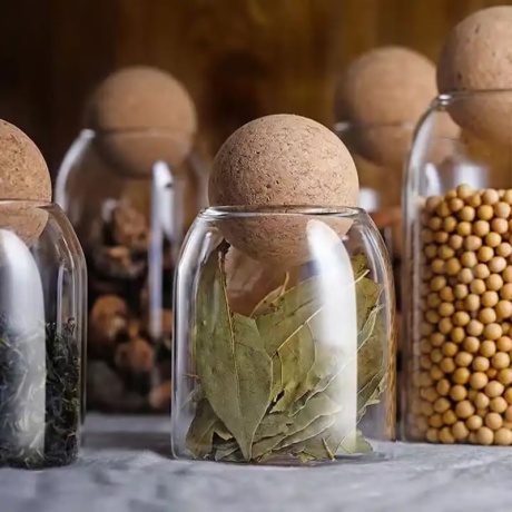 Glass Storage Containers with Cork Lids