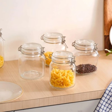 Glass Storage Jars with Clip Lids