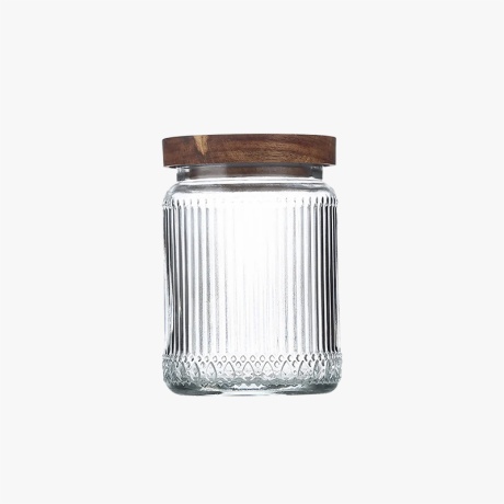 Glass Storage Jars with Wooden Lids