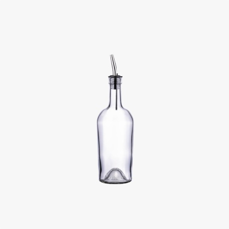 Glass Syrup Bottle with vented stainless steel Pourer