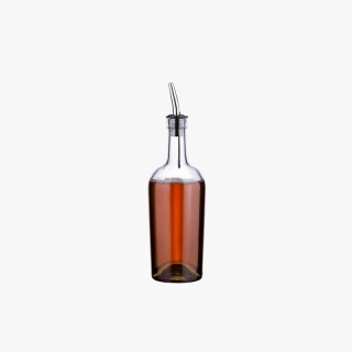 Glass Syrup Bottle with vented stainless steel Pourer