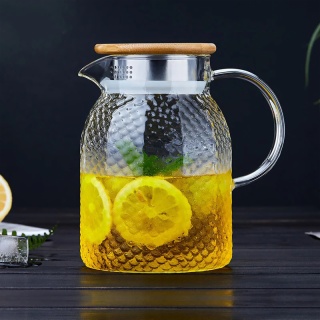 Glass Tea Pitcher with Lid