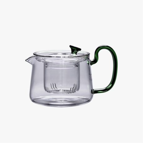 Glass Teapot with Colored Handle