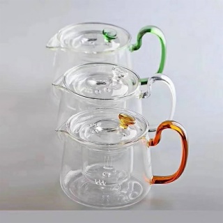 Glass Teapot with Colored Handle