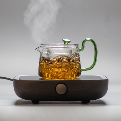 Glass Teapot with Colored Handle