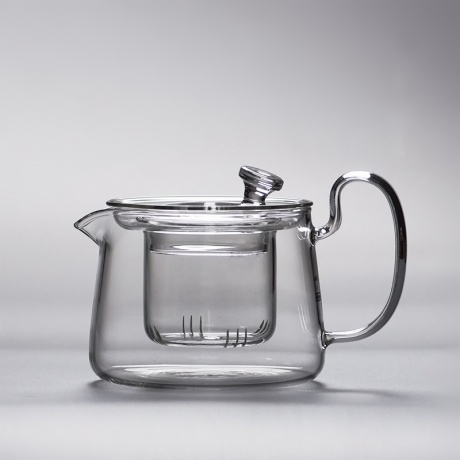 Glass Teapot with Colored Handle
