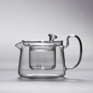 Glass Teapot with Colored Handle