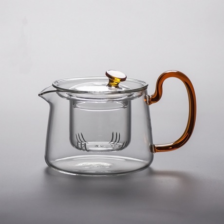 Glass Teapot with Colored Handle