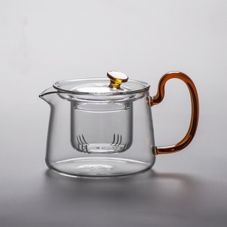 Glass Teapot with Colored Handle