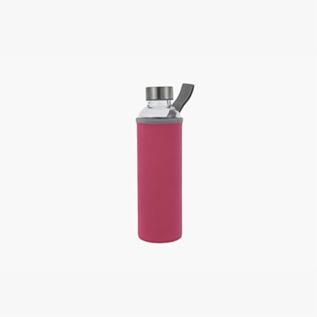 glass water bottle with cover